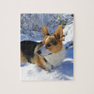 Puzzle Día de la nieve del Corgi Galés