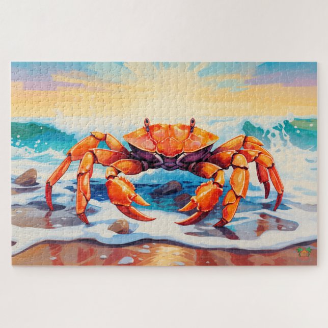 Puzzle 🐙 Día de la Playa con Cangrejos y Deliciosos 🦀 (Horizontal)