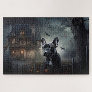 Puzzle Día de las Brujas aterrador de Bulldog Francés
