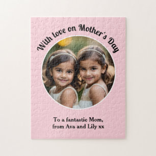 Puzzle Día de las Madres Recuerdo Personalizado Foto Rosa