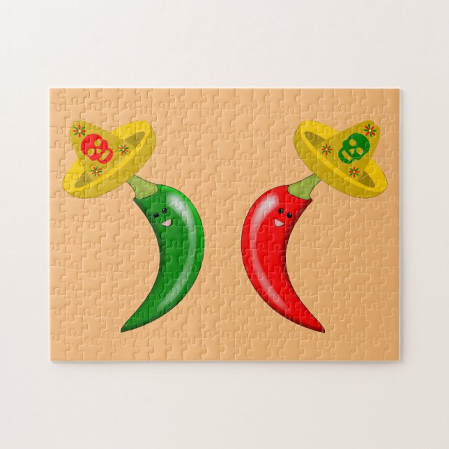 Puzzle Día de los Muertos Chilis Mexicanos (Horizontal)