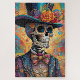 Puzzle Dia de los Muertos Dapper Skeleton