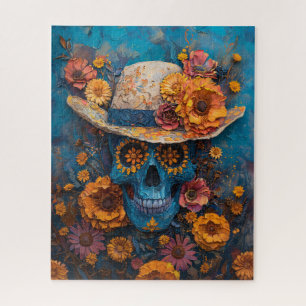 Puzzle Día de los Muertos en las Marigoldes de Calavera P