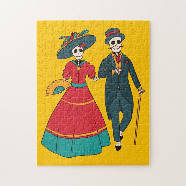 Puzzle Día De Muertos De La Pareja Catrina Mexicana (Vertical)