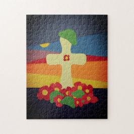 Puzzle Día de Recuerdo Caída Soldado Grave Poppies Rojos