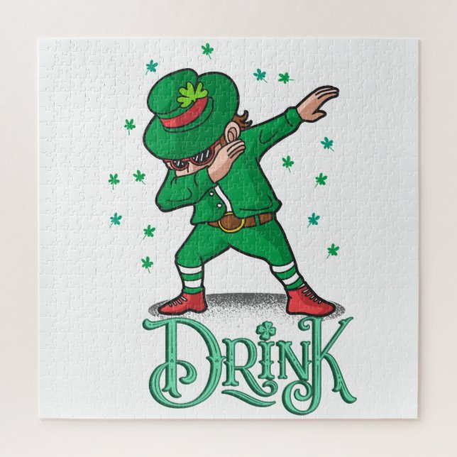 Puzzle Día de San Patricio,Trébol de tres hojas (Vertical)