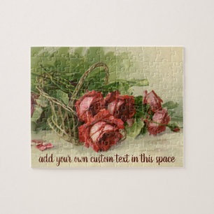 Puzzle Día de San Valentín Antiguo, Rosas Rojas Carmesí