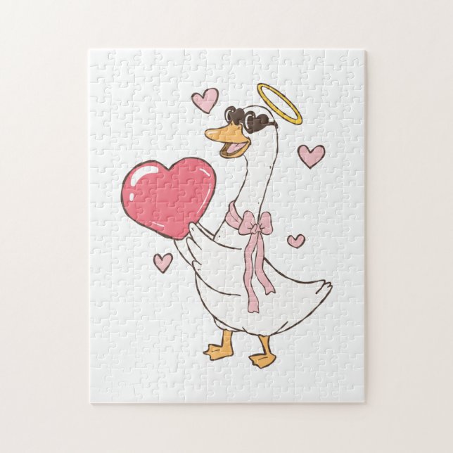 Puzzle Día de San Valentín de Amor Rojo Personalizado (Vertical)