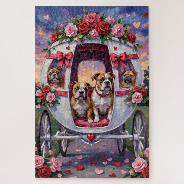 Puzzle Día de San Valentín de Bulldog (Vertical)