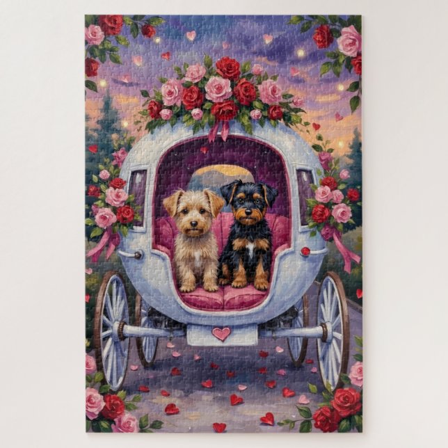 Puzzle Día de San Valentín del perro Affenpinscher (Vertical)