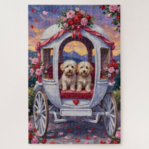 Puzzle Día de San Valentín del perro Bichon Frise
