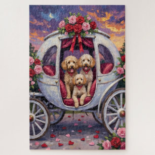 Puzzle Día de San Valentín del perro caniche