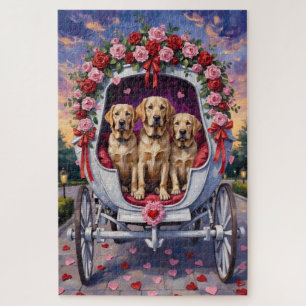 Puzzle Día de San Valentín del perro labrador
