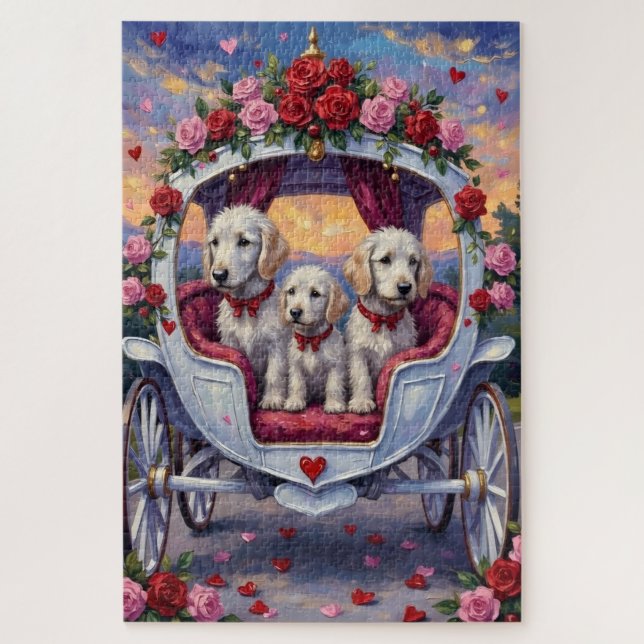Puzzle Día de San Valentín del perro maltés  (Vertical)
