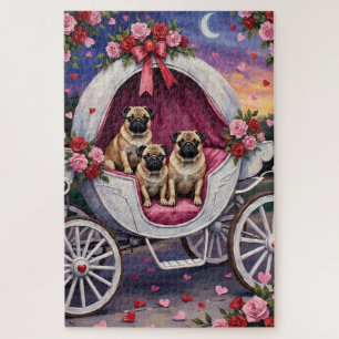 Puzzle Día de San Valentín del perro pug