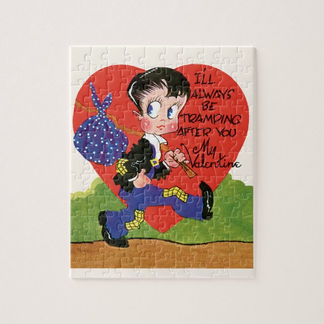 Puzzle Día de San Valentín Retro, Corazón de Niño Vagabun (Vertical)