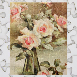 Puzzle Día de San Valentín Romántico Amor Rosas Rosadas V