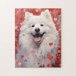 Puzzle Día de San Valentín Samoyed