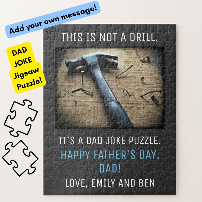 Puzzle Día del Padre divertido "Esto no es un simulacro"  (A funny Dad Joke pun jigsaw puzzle for your special papa on Father's Day! This is not a drill!)