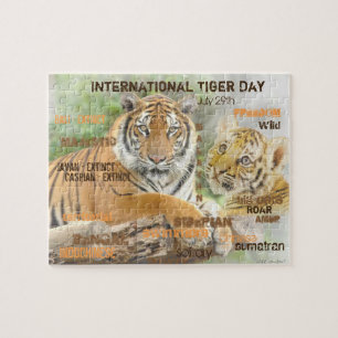 Puzzle Día Internacional del Tigre, 29 de julio, arte de 