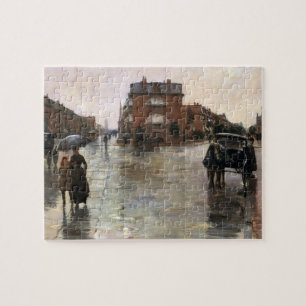 Puzzle Día lluvioso, Boston de Frederick Childe Hassam