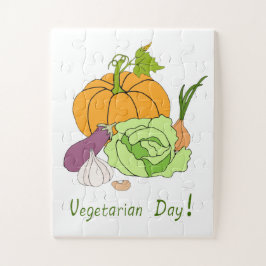 Puzzle Día Mundial de la Vegetariana Minimalista