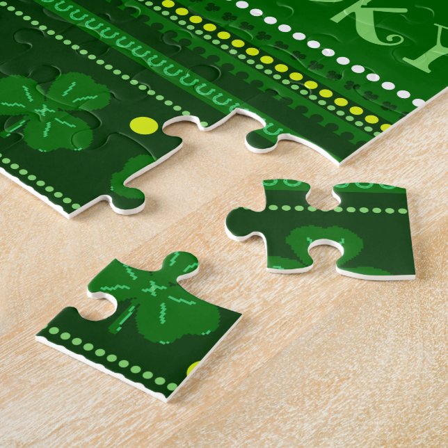 Puzzle Día verde del St. Patricks del trébol el | (Lado)