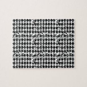 Puzzle Diamantes abstractos de blanco y negro