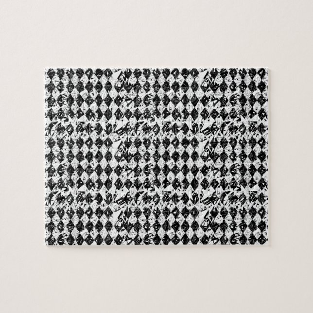 Puzzle Diamantes abstractos de blanco y negro (Horizontal)