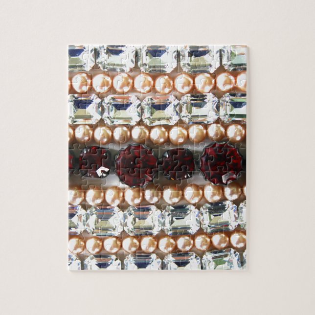 Puzzle Diamantes de imitación y perlas - joyas antiguas (Vertical)