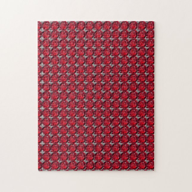 Puzzle Diamond Ruby Gemstone Art, Rojo (Vertical)