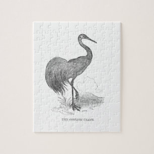 Puzzle Dibujo a pluma y tinta de grulla vintage