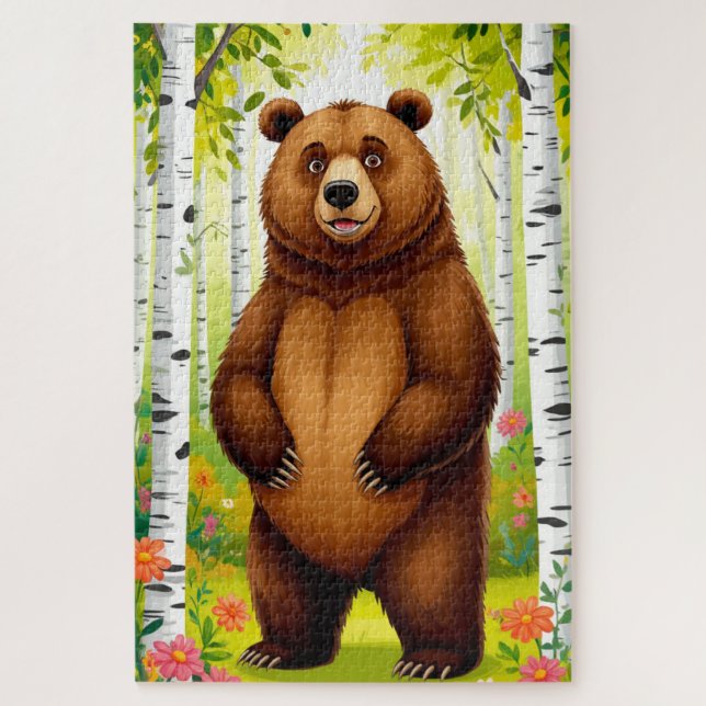 Puzzle Dibujo animado de oso pardo lindo (Vertical)