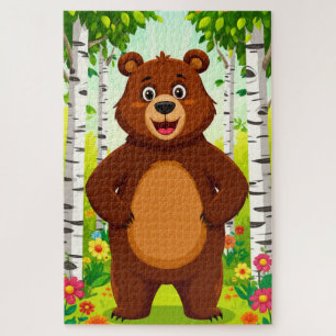 Puzzle Dibujo animado de oso pardo lindo