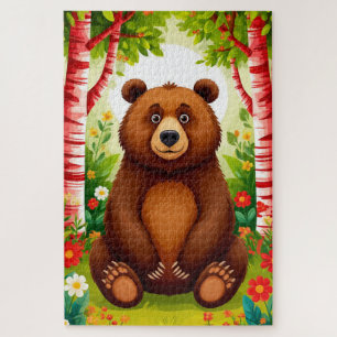 Puzzle Dibujo animado de oso pardo lindo