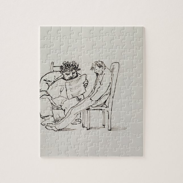 Puzzle Dibujo animado de William Morris (1834-96) que lee (Vertical)
