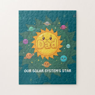 Puzzle Dibujo animado del sistema solar de papá lindo