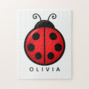 Puzzle Dibujo Artístico de Mariquita Roja con Nombre Pers