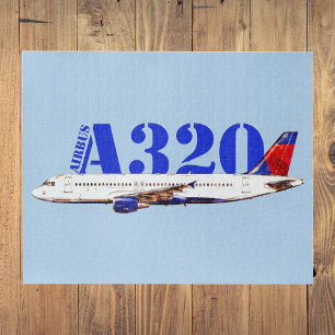 Puzzle Dibujo de acuarela del avión Airbus A320