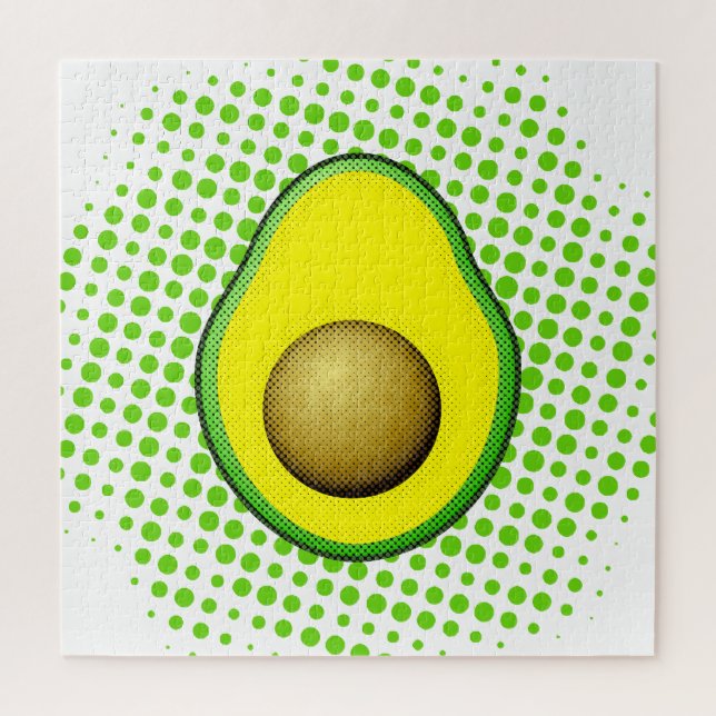 Puzzle Dibujo de aguacate estilo vintage (Vertical)