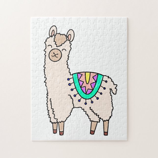 Puzzle dibujo de animales personalizados de llama feliz s (Vertical)