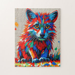 Puzzle Dibujo de arte animal abstracto de Puppy Expressiv