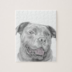 Puzzle Dibujo de arte de Pit Bull