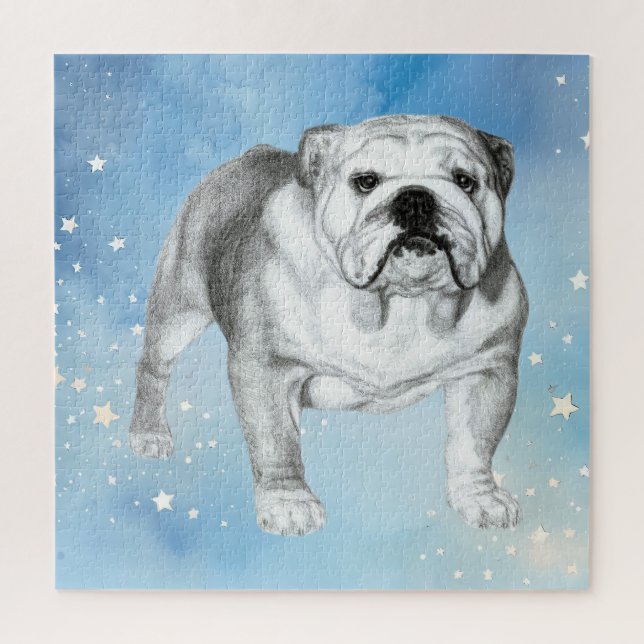 Puzzle Dibujo de Bulldog en inglés (Vertical)