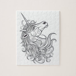Puzzle Dibujo de cabeza de unicornio pequeño
