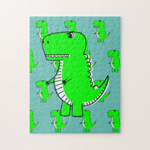 Puzzle Dibujo de dinosaurios verdes