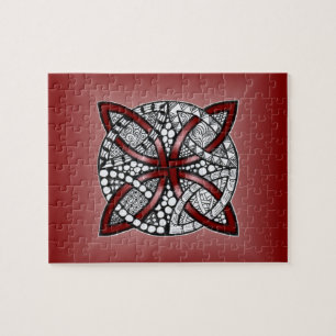 Puzzle Dibujo de Doodle Rojo de Knot Celtic