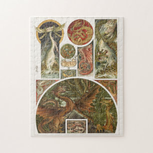 Puzzle Dibujo de dragón, novela de arte de Anton Seder J