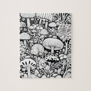 Puzzle Dibujo de la línea de hongos