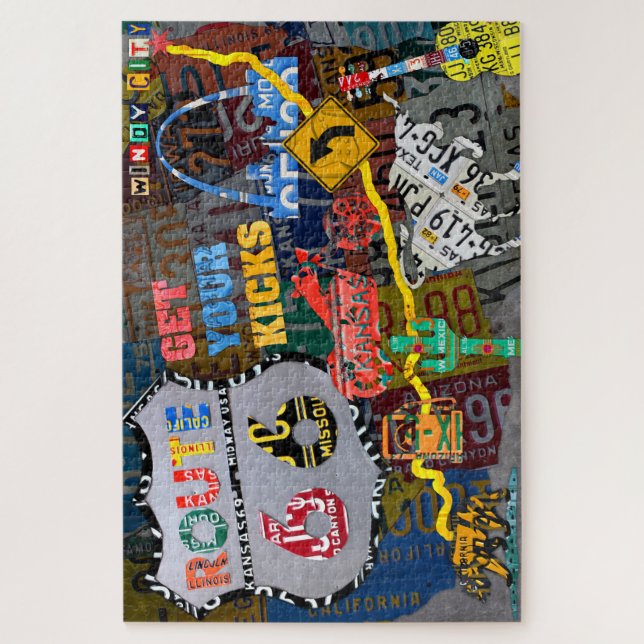 Puzzle Dibujo de la placa de licencia de colección Route  (Vertical)